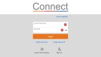 A screenshot of the Connect login / sign up page.